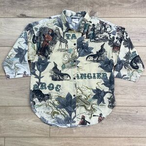Vintage Safari Print Button Down Shirt‎